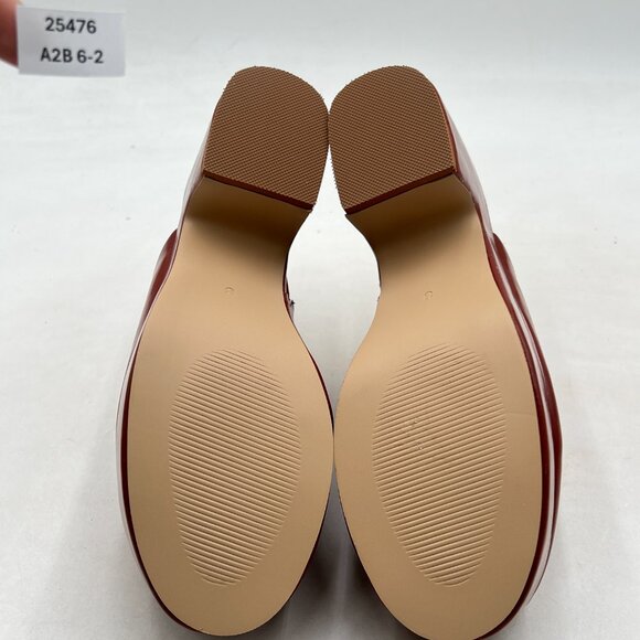 Pazzion Red Thick Platform Round Toe Mule Clogs Slip On Chunky High Heel Slipper - Picture 6 of 7